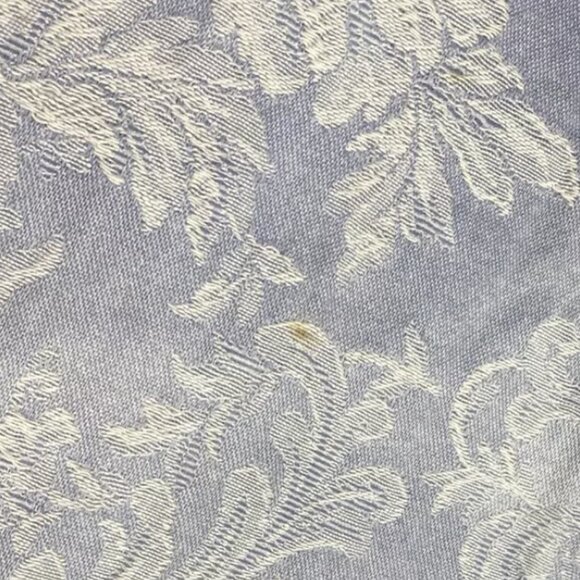 1 Vintage Burlington Curtain Tab Top Panel 80 Long Light Blue White Embroidered - Picture 8 of 9